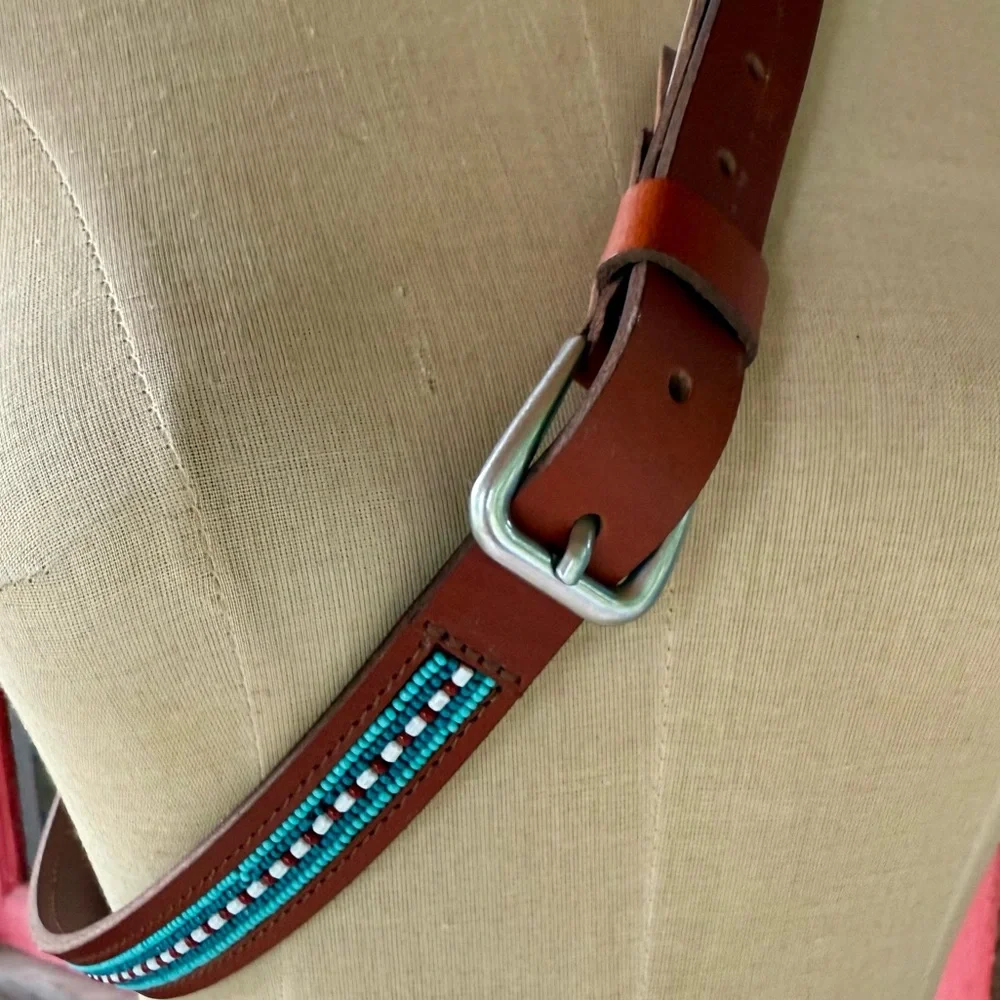 Lucky Brand Beaded Leather Belt - Picture 4 of 9